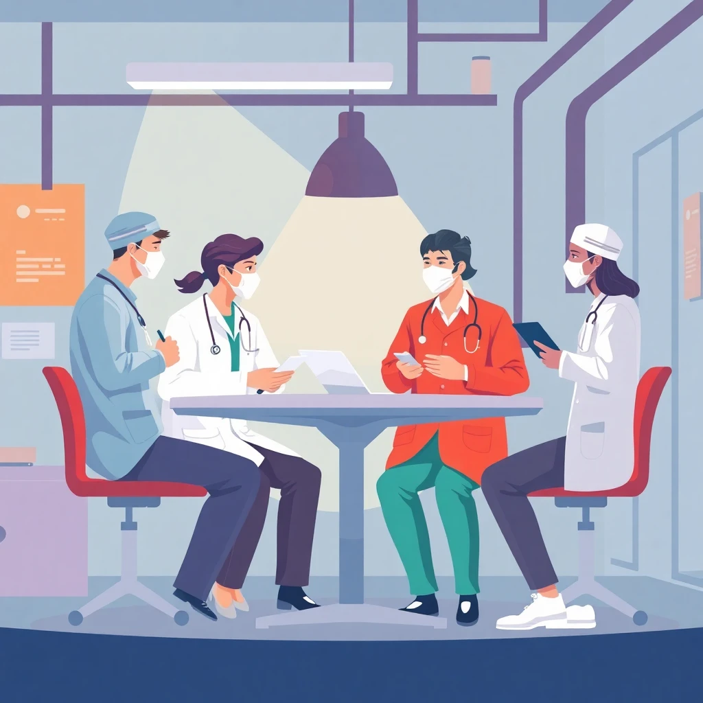 Discusión entre enfermeros de diferentes especialidades