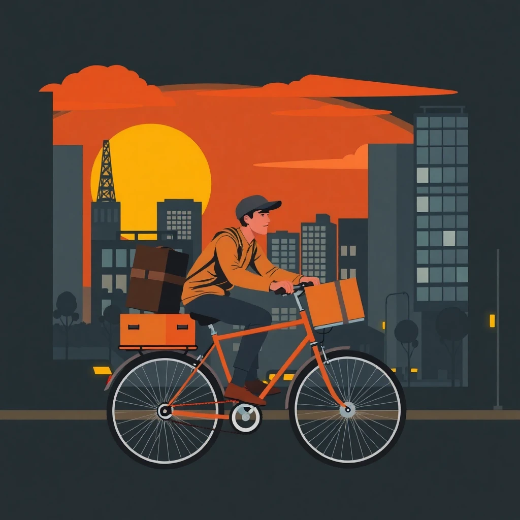 Repartidor entregando paquetes