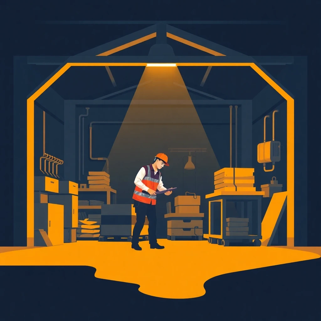 Trabajador nocturno en mantenimiento