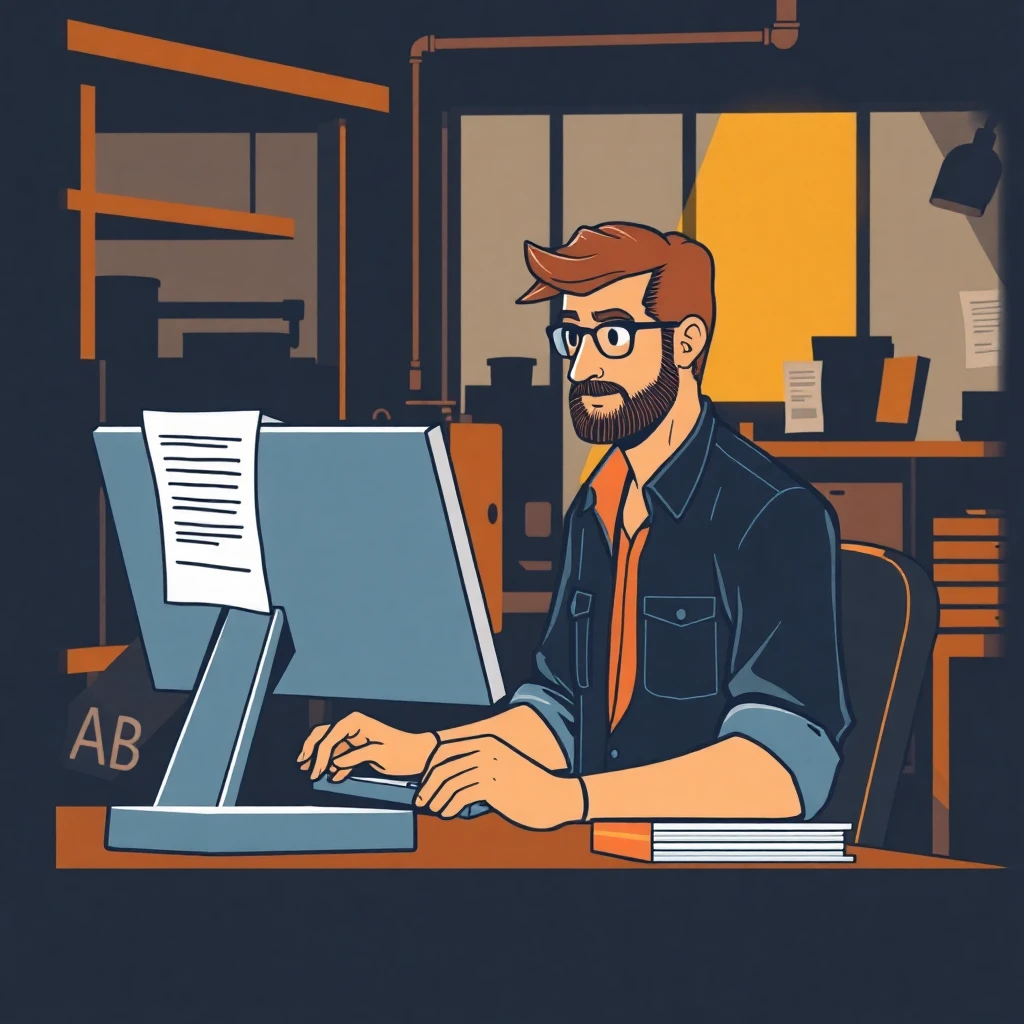 Trabajador administrativo en la oficina