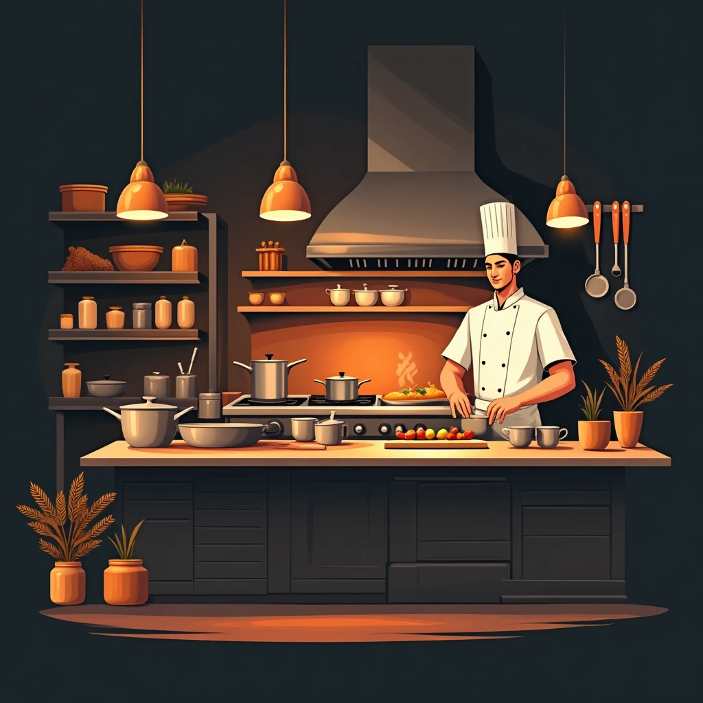 Cocina de restaurante de alta gama