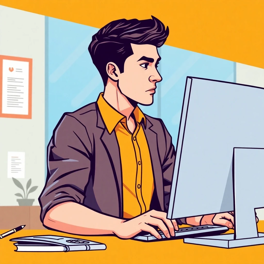 Profissional de TI no escritório