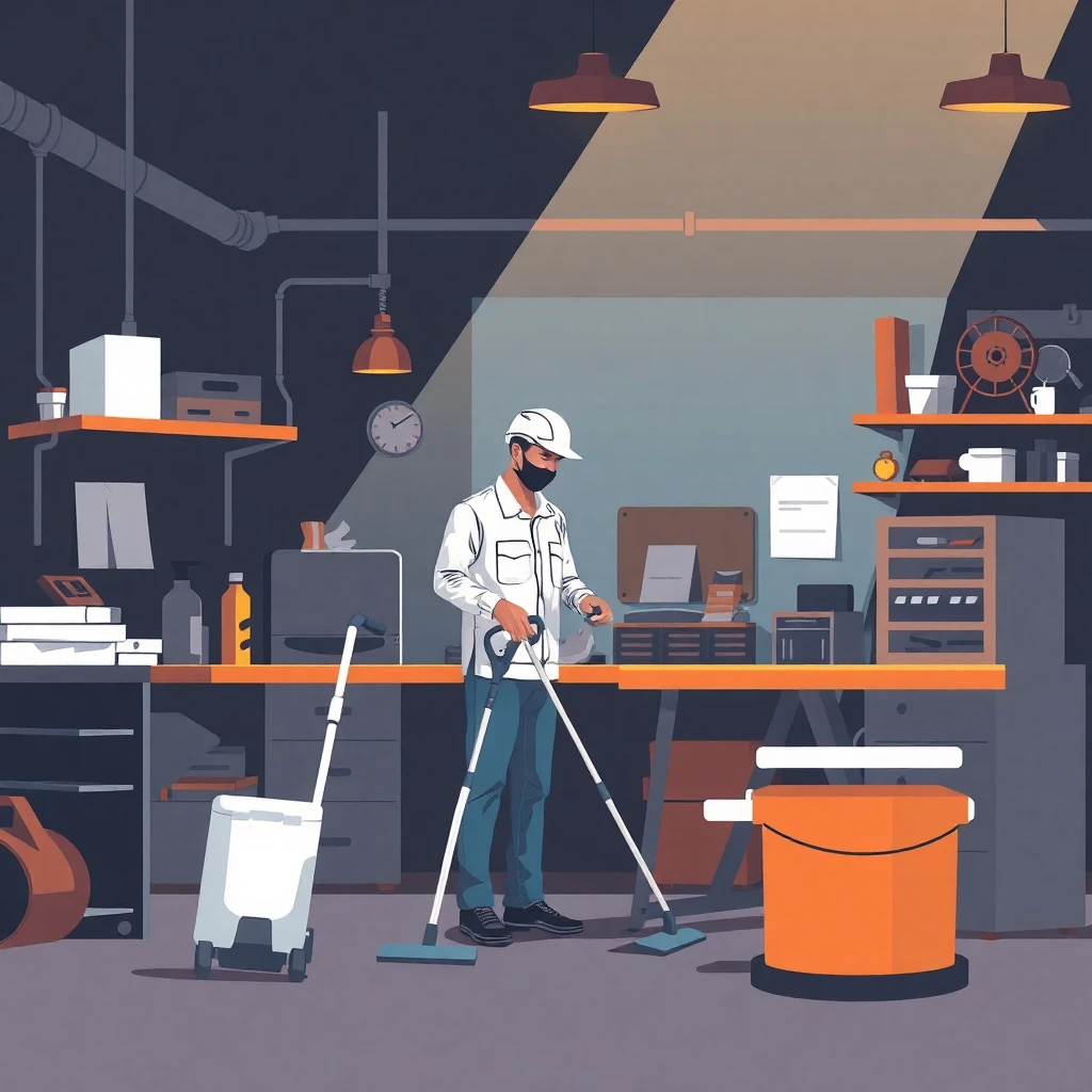 Equipe de limpeza profissional em ação