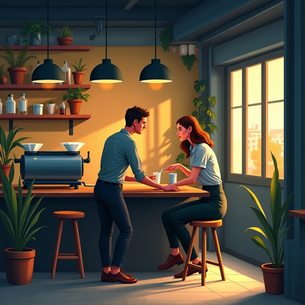 Flexibler Arbeitsplatz in einem Café