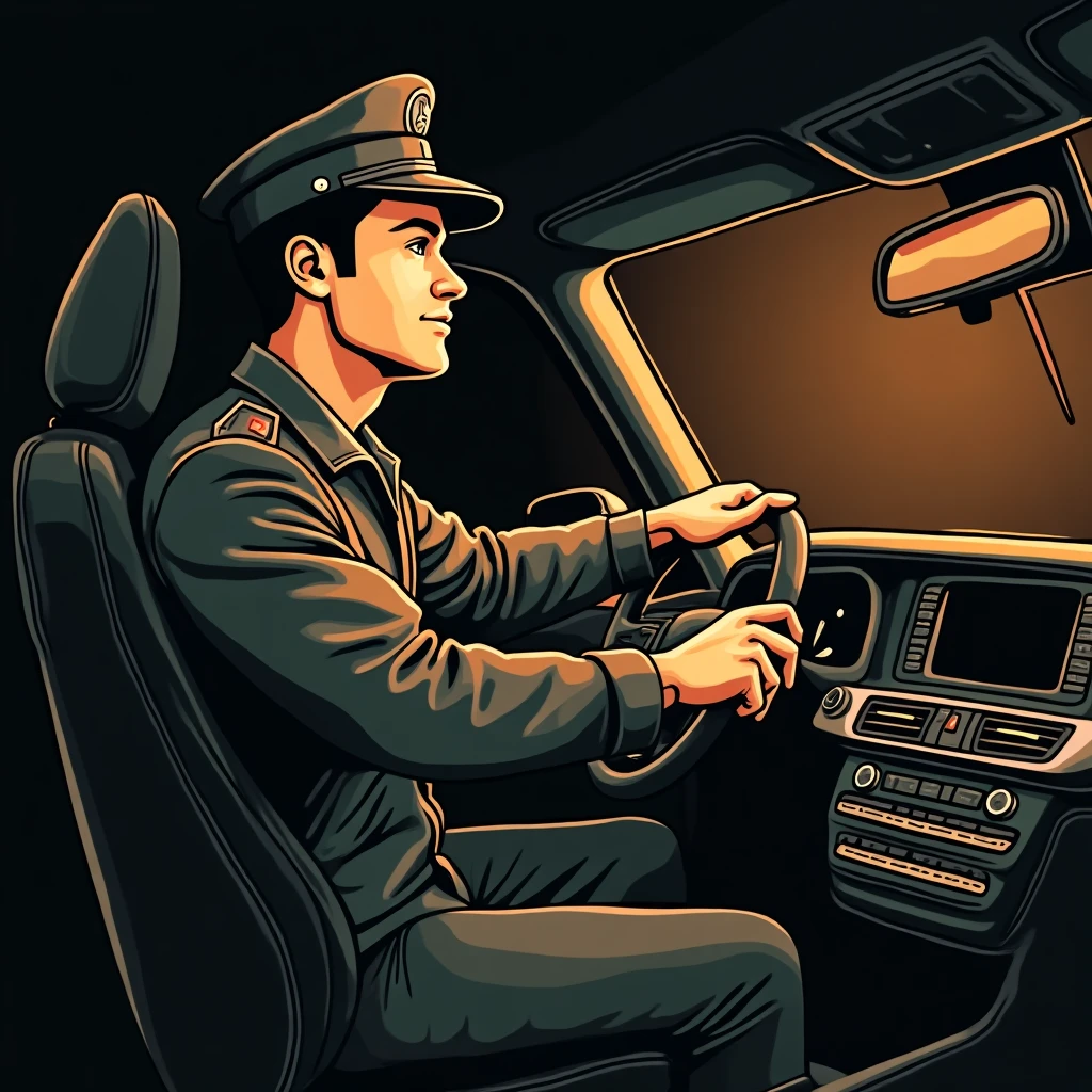 Corporate driver with vehicle