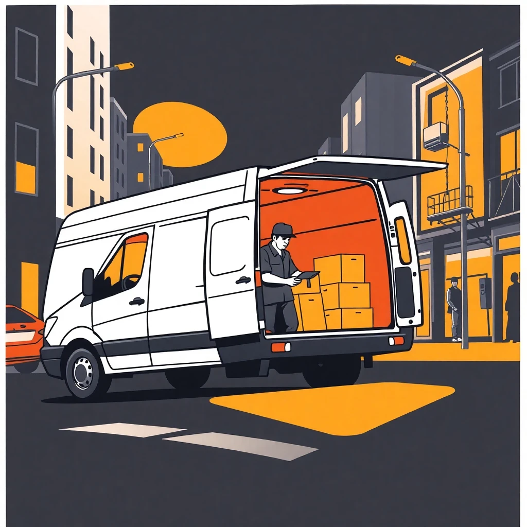 Driver preparing for delivery