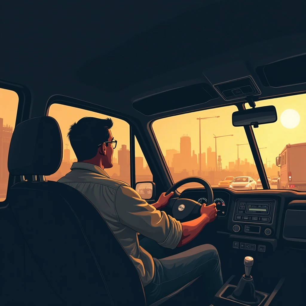 Driver navigating Chennai traffic