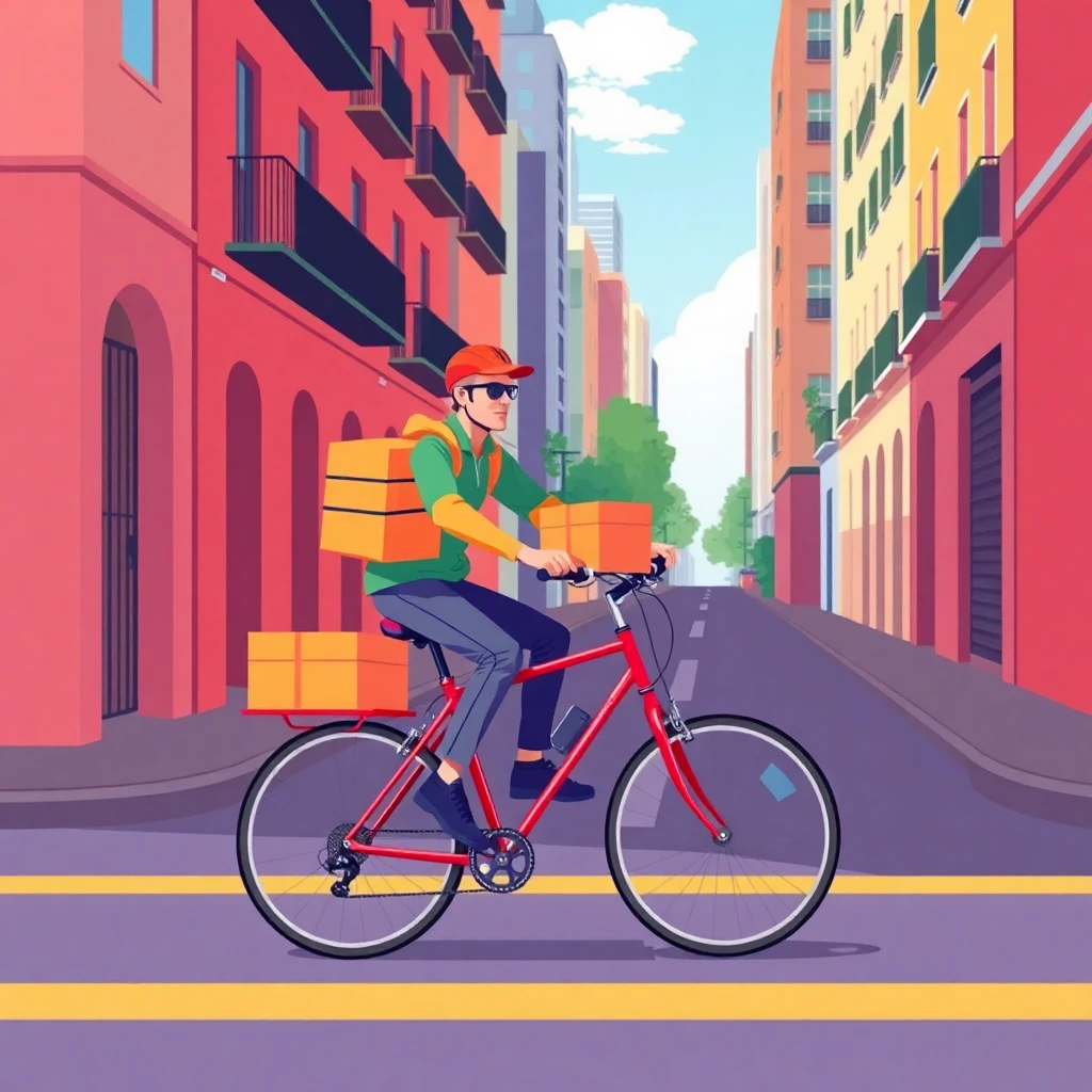 Repartidor en acción