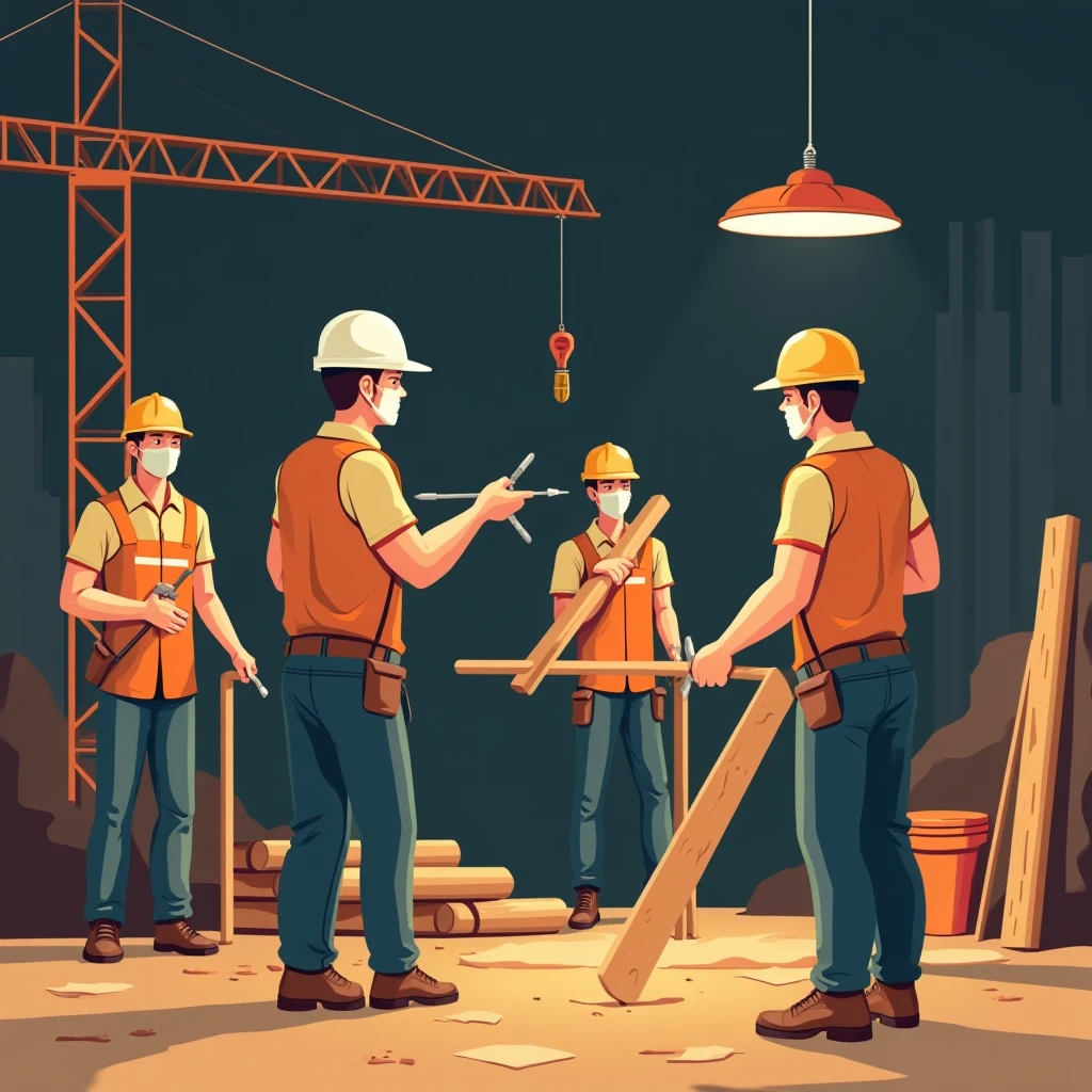 Construction workers on site