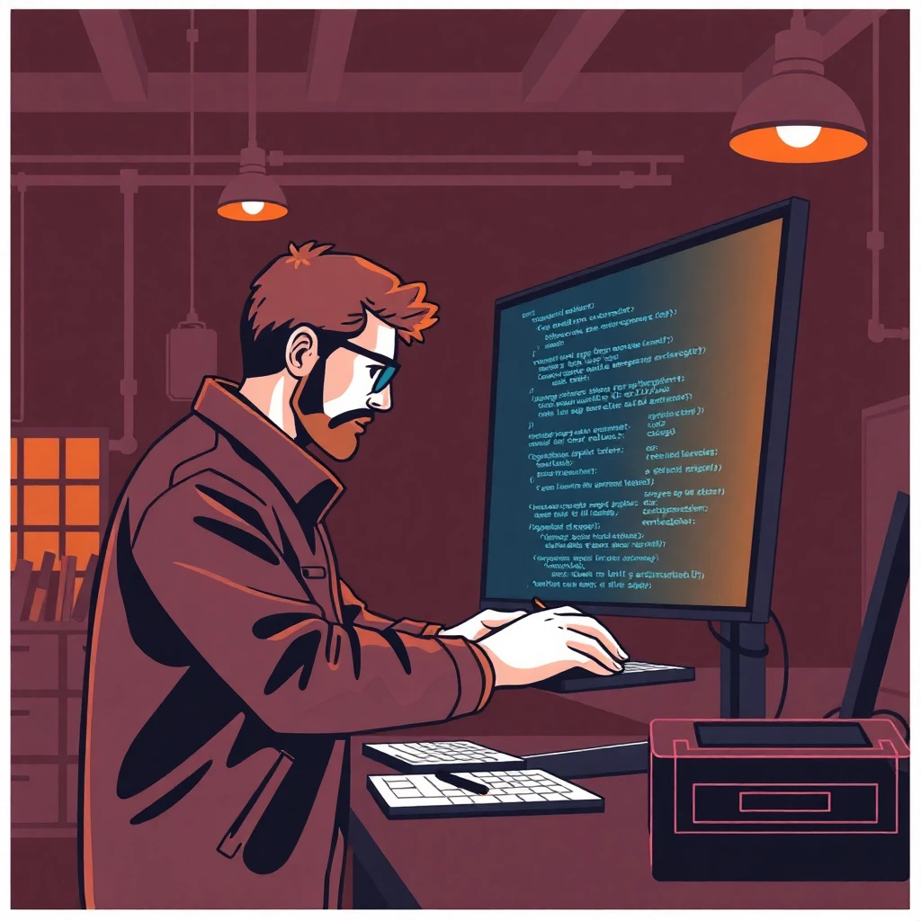 Ingeniero de software trabajando