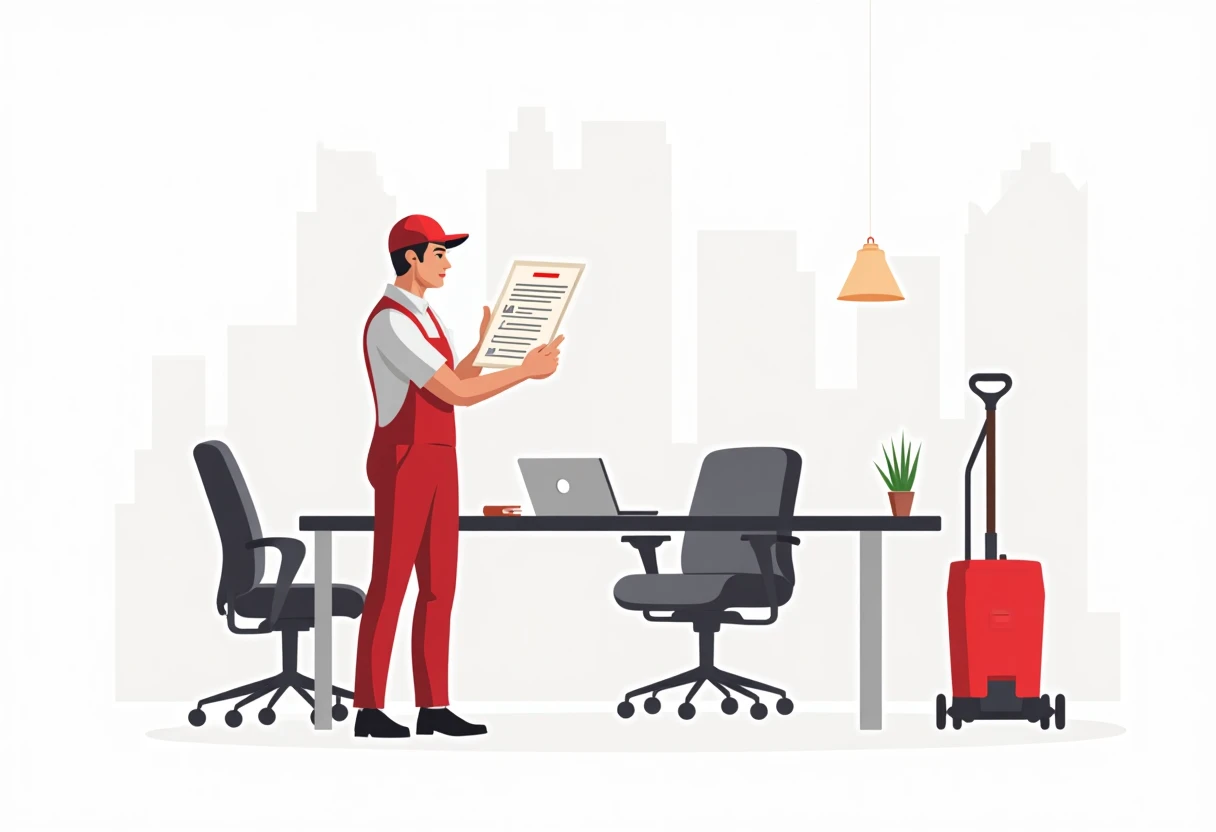 Trabajador de limpieza revisando tareas