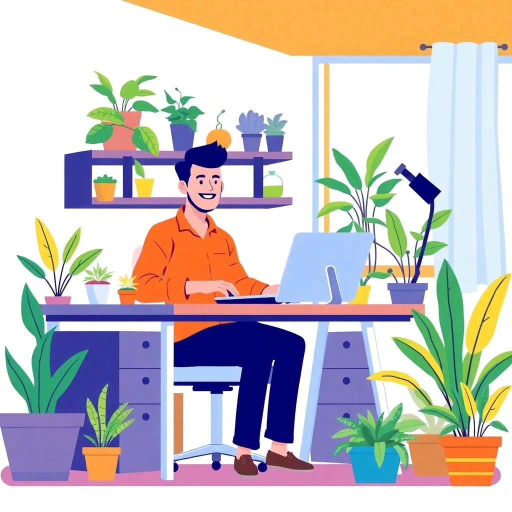 Trabajando cómodamente desde casa