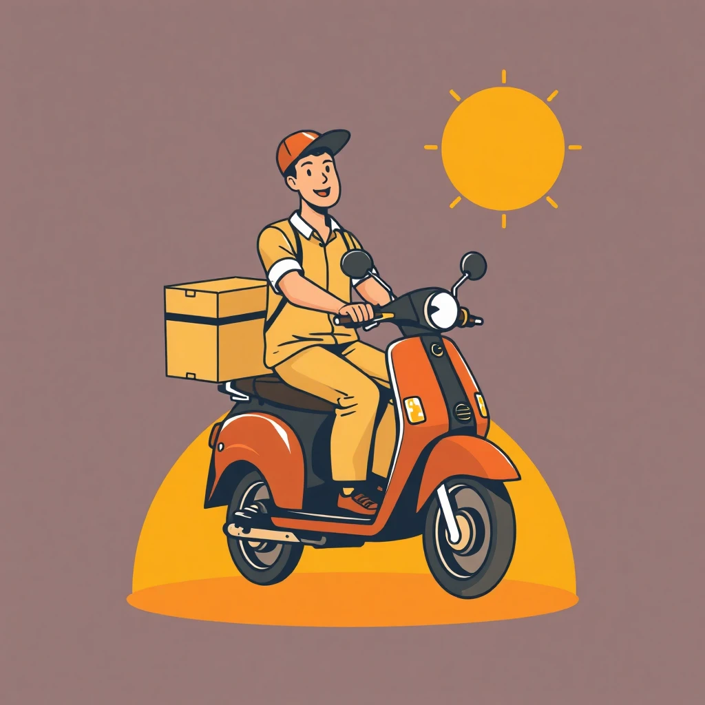 Entregador em scooter