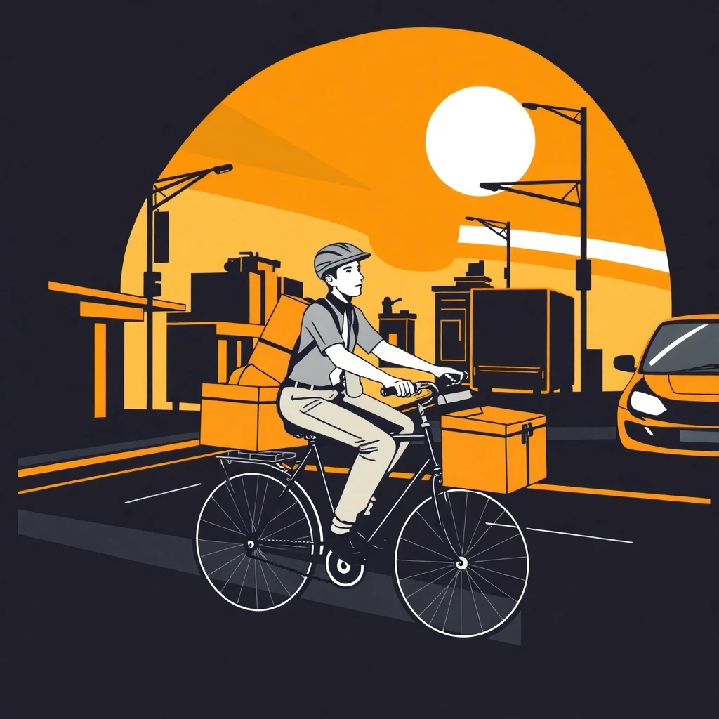 Entregador em ação