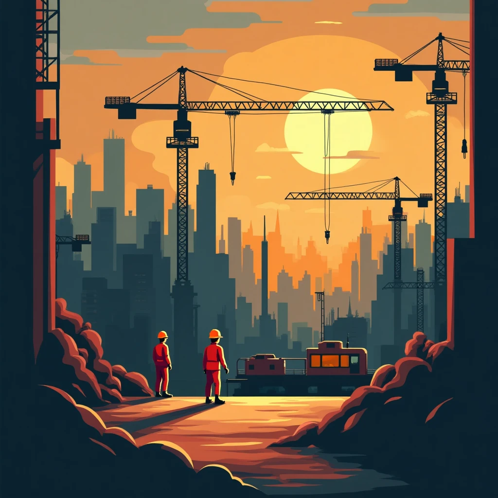 Busy construction site