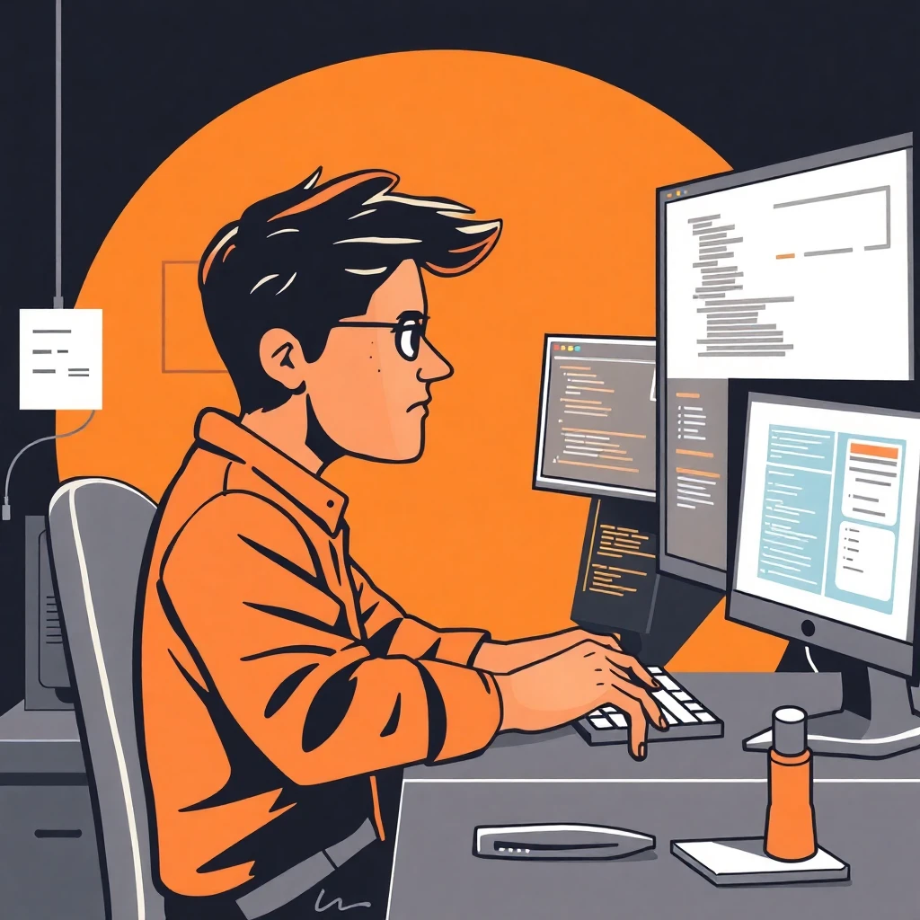 Desarrollador trabajando en un proyecto avanzado