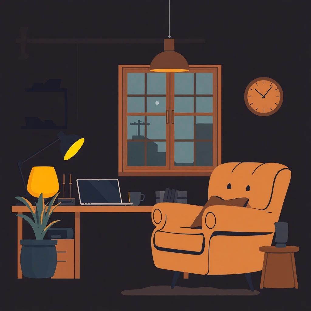 Nighttime home office