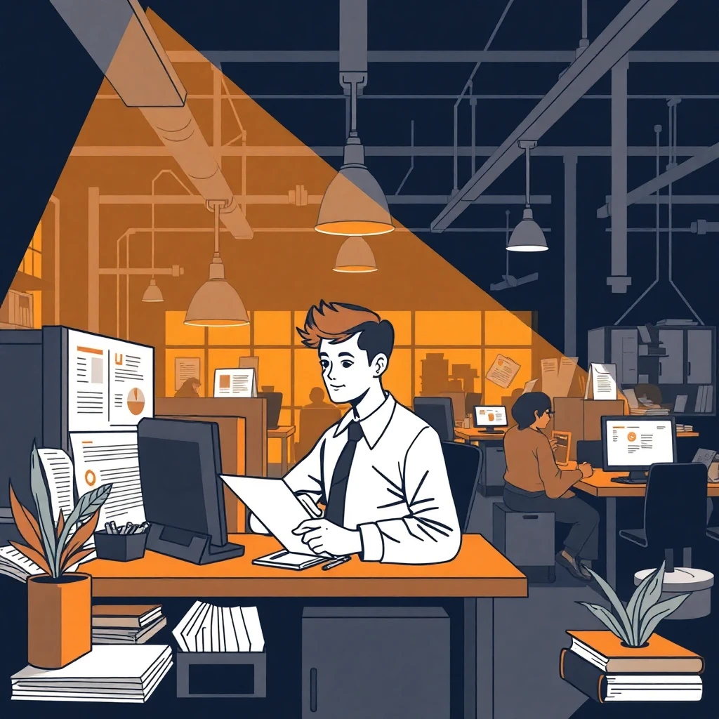 Finance intern at work