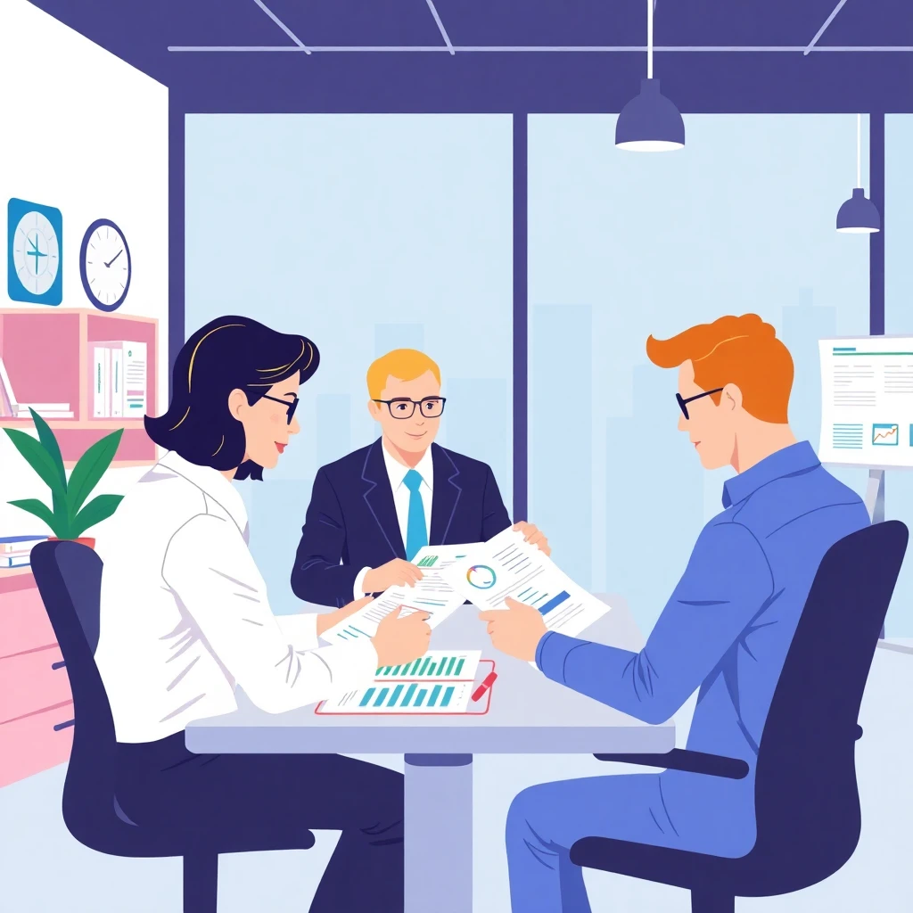 Finance professionals collaborating