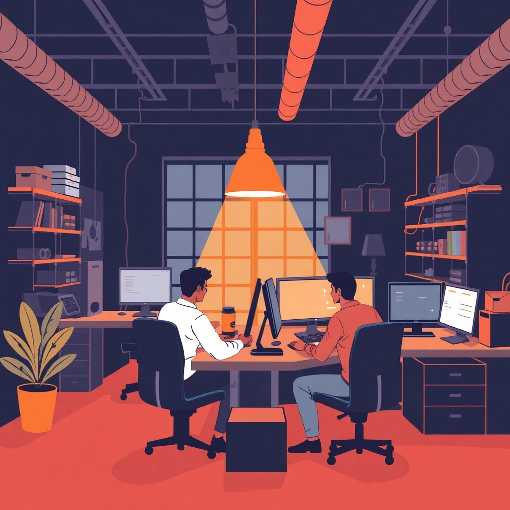 Geschäftiger Büroraum