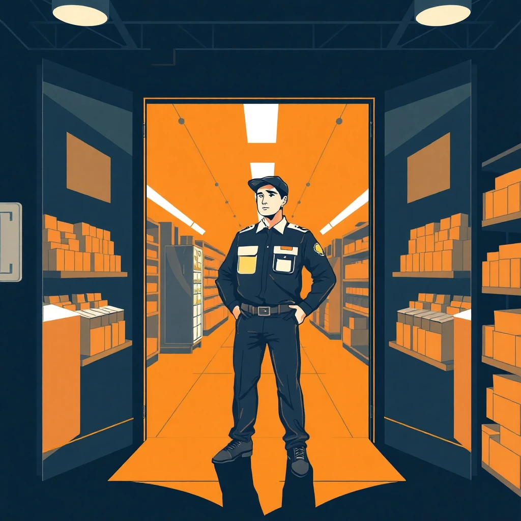 Retail security officer at work