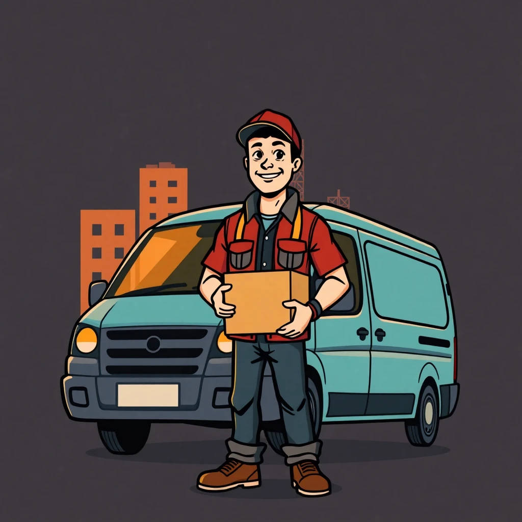 Delivery driver ready for work