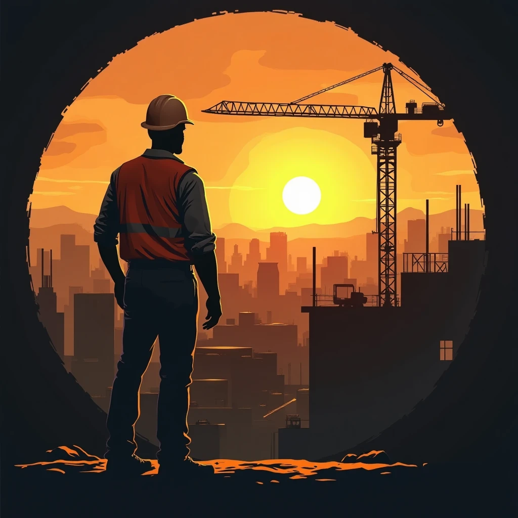 Construction foreman overseeing site