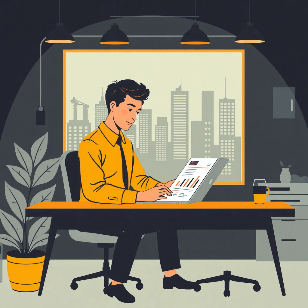 Finance professional analyzing reports