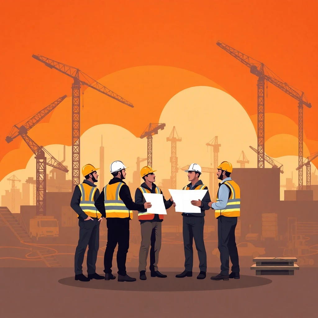 Construction workers on site