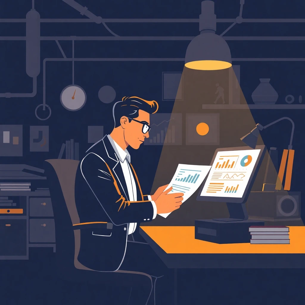 Ejecutivo revisando documentos