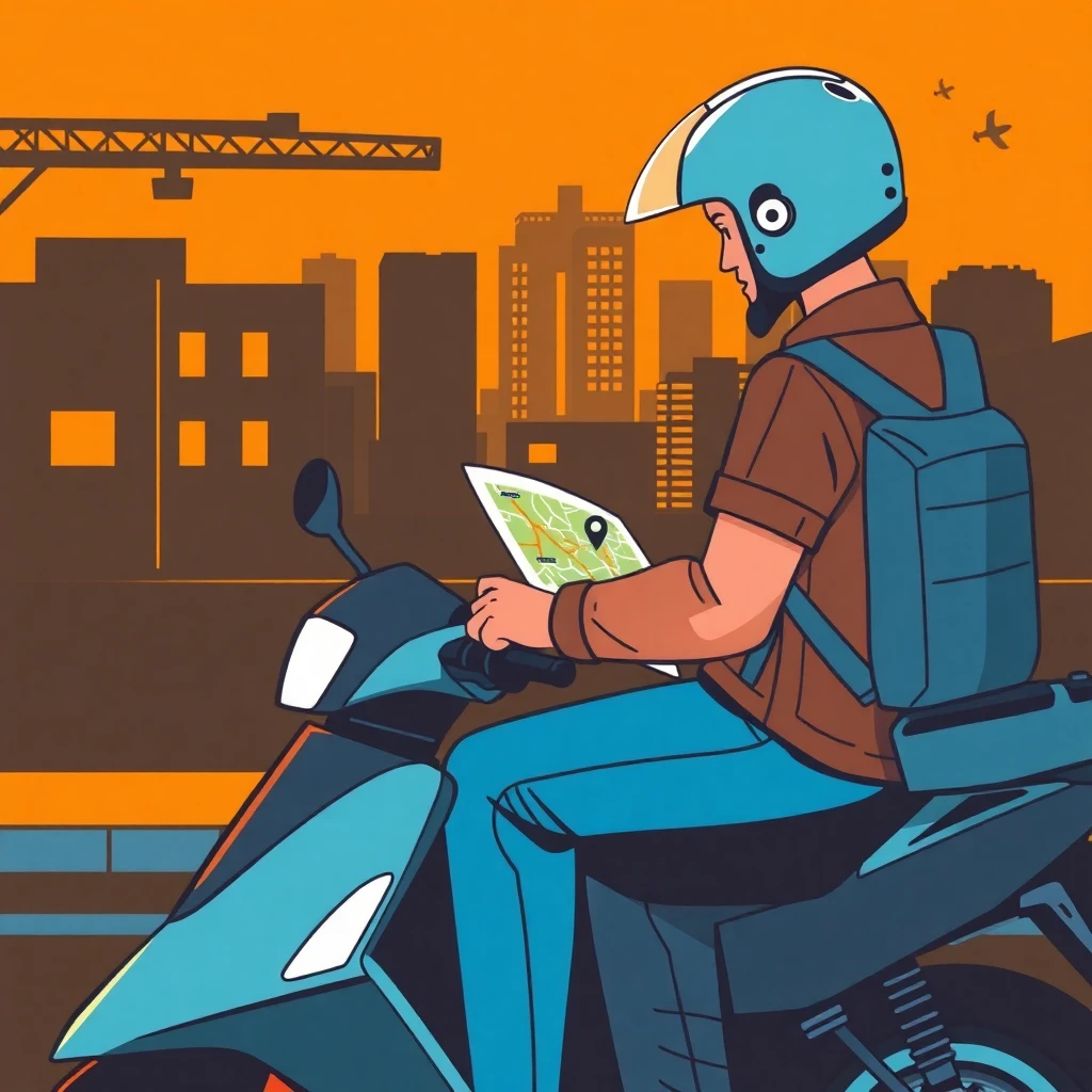 Repartidor planificando su ruta