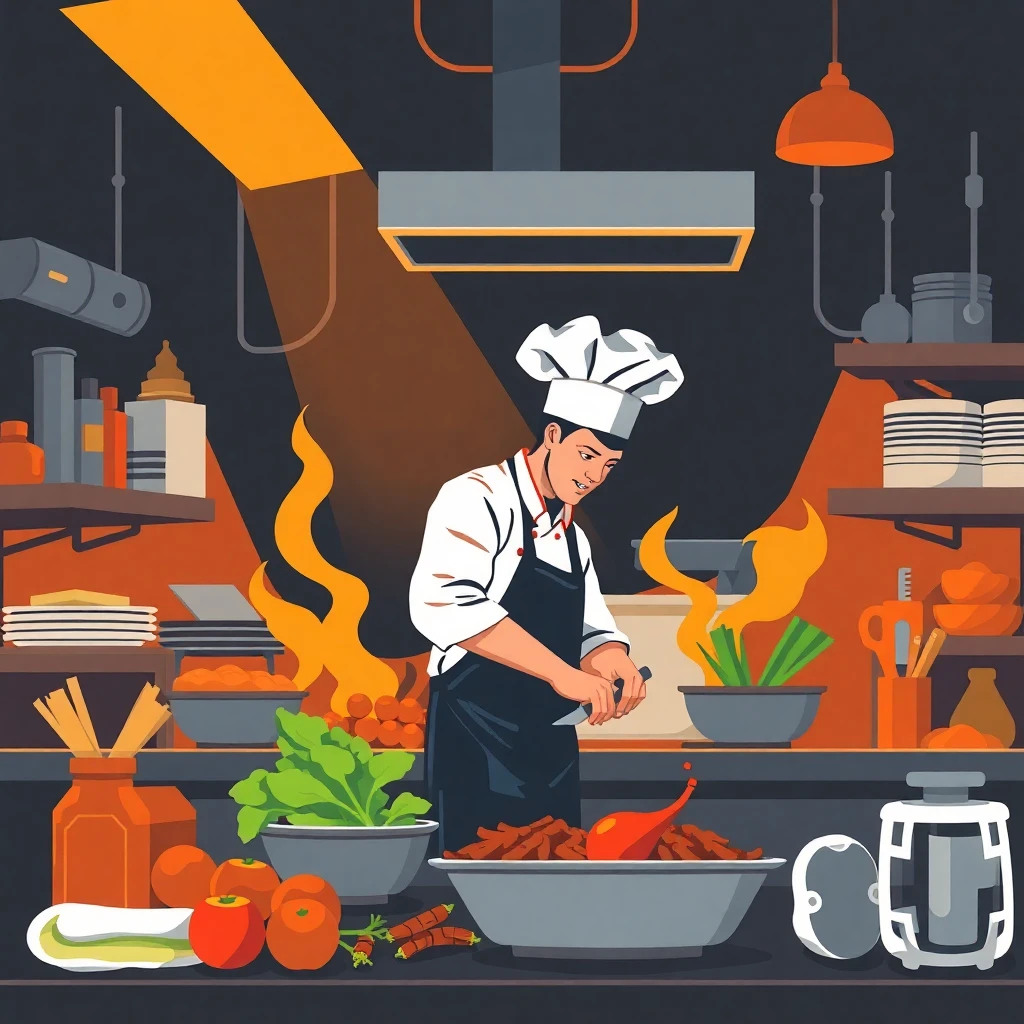 Chef preparing ingredients