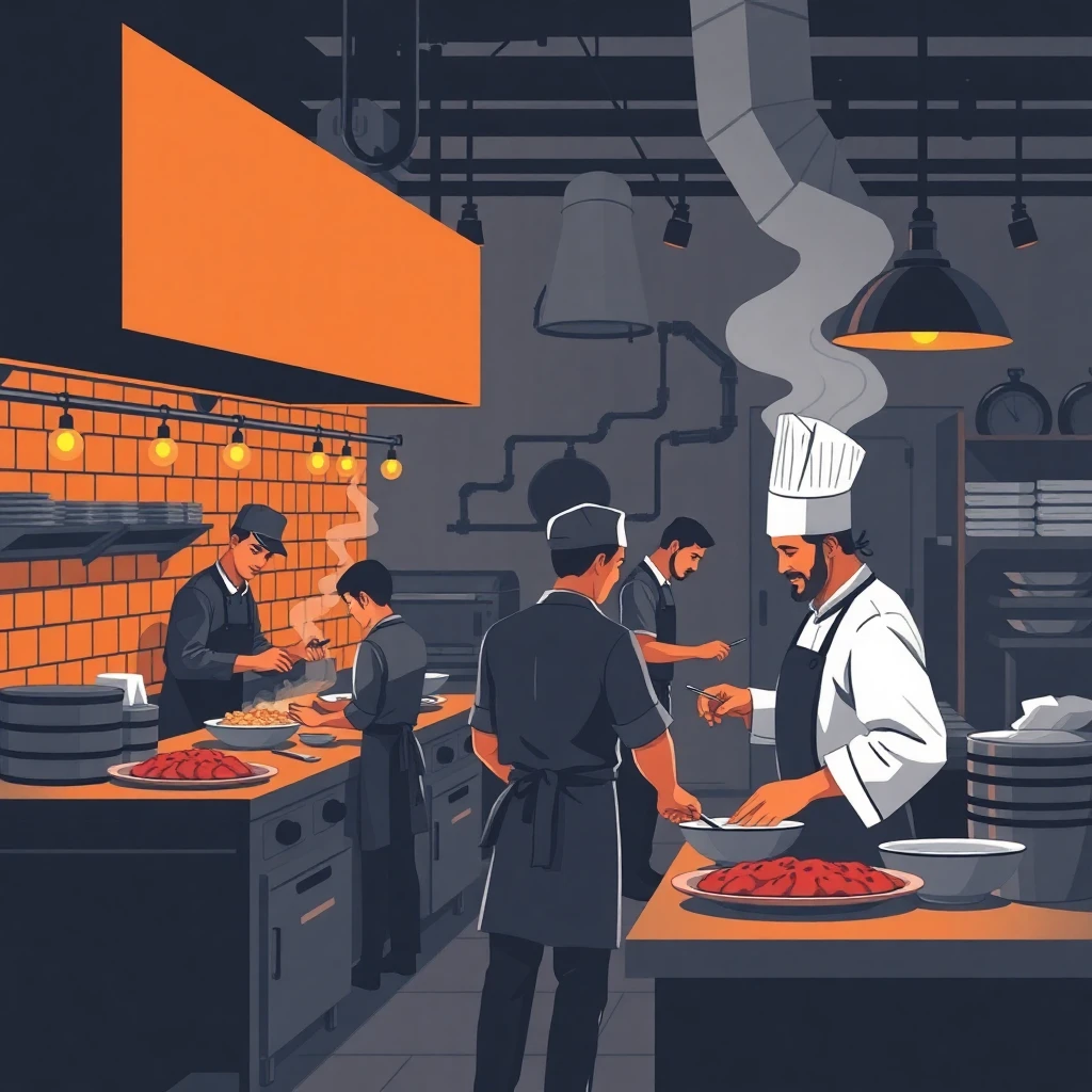 Hospitality team in action