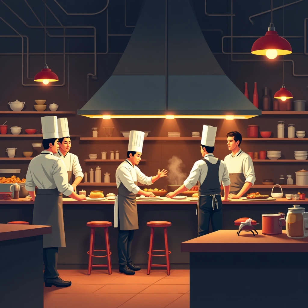 Hospitality team in action