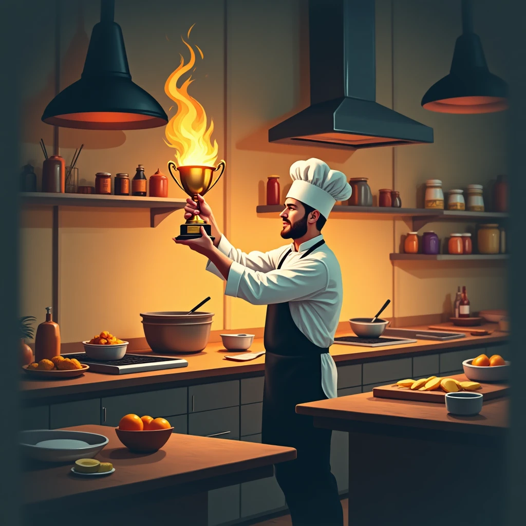 Chef receiving award