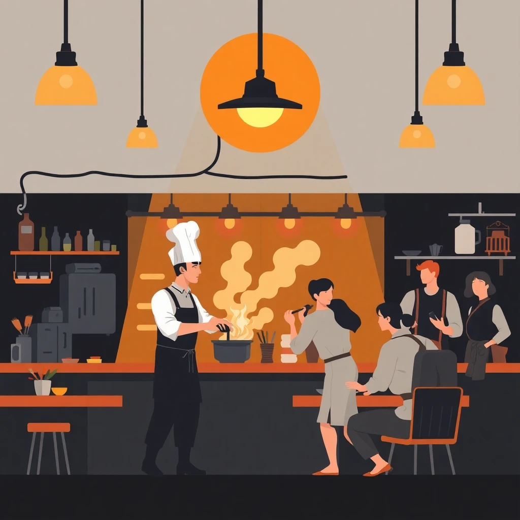Busy restaurant scene