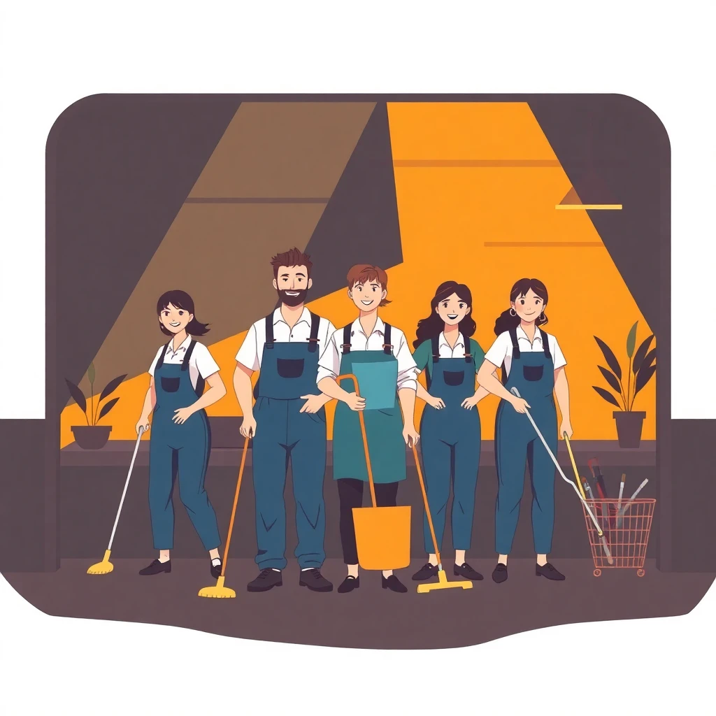 Hotelreinigungsteam bei der Arbeit