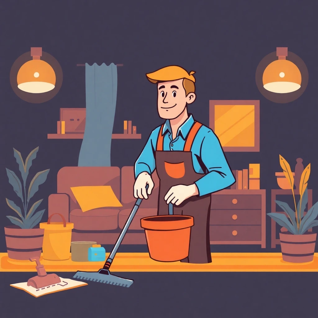 Professional cleaner at work