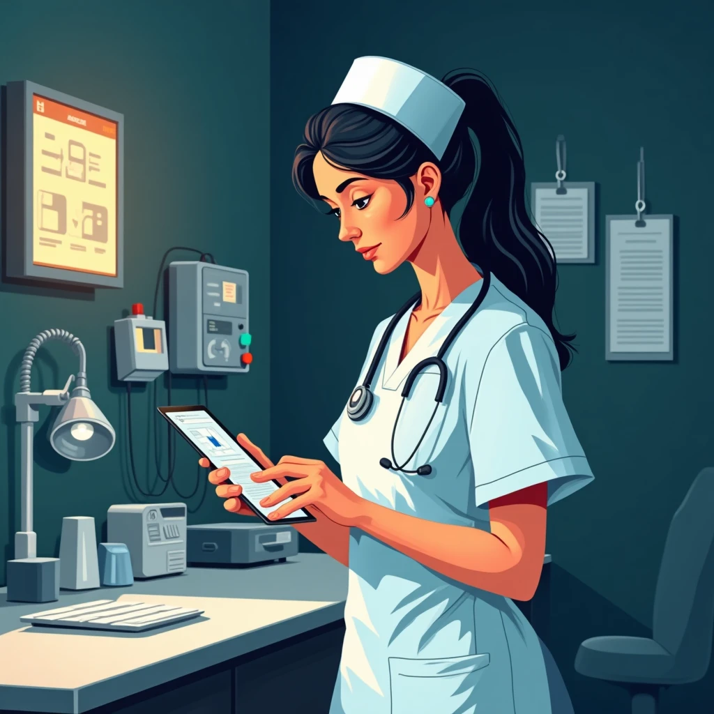 Nurse reviewing job offers
