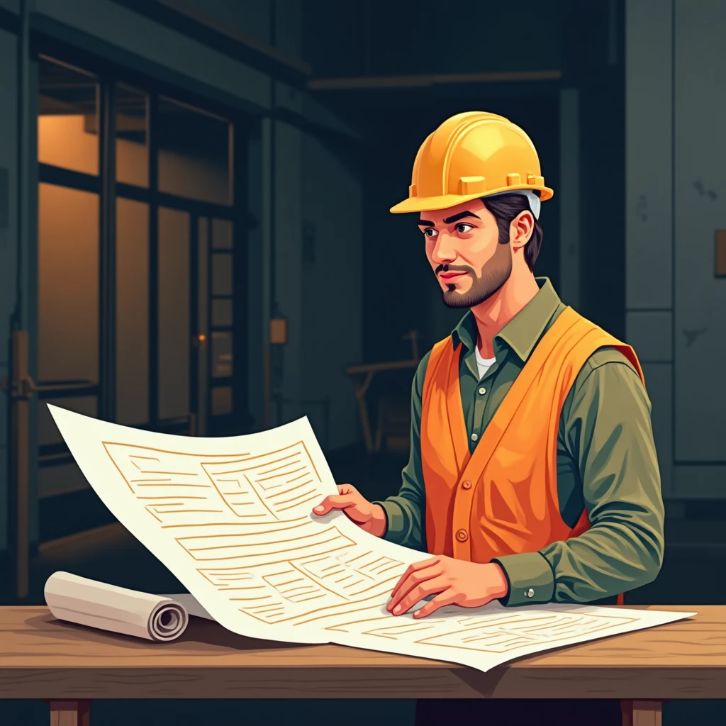 Revisando planos de construcción