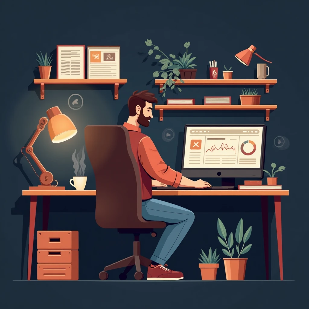 Desarrollador de software en acción