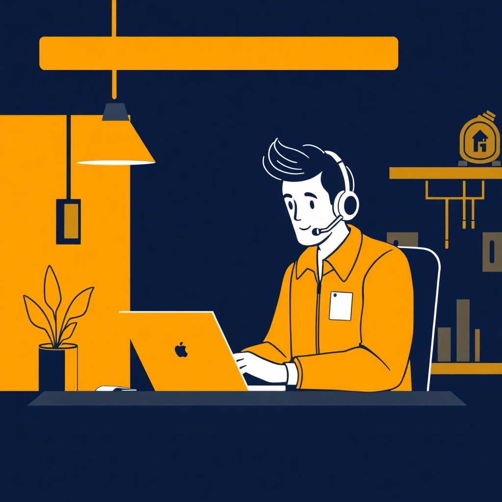 Kundendienstarbeit am Laptop