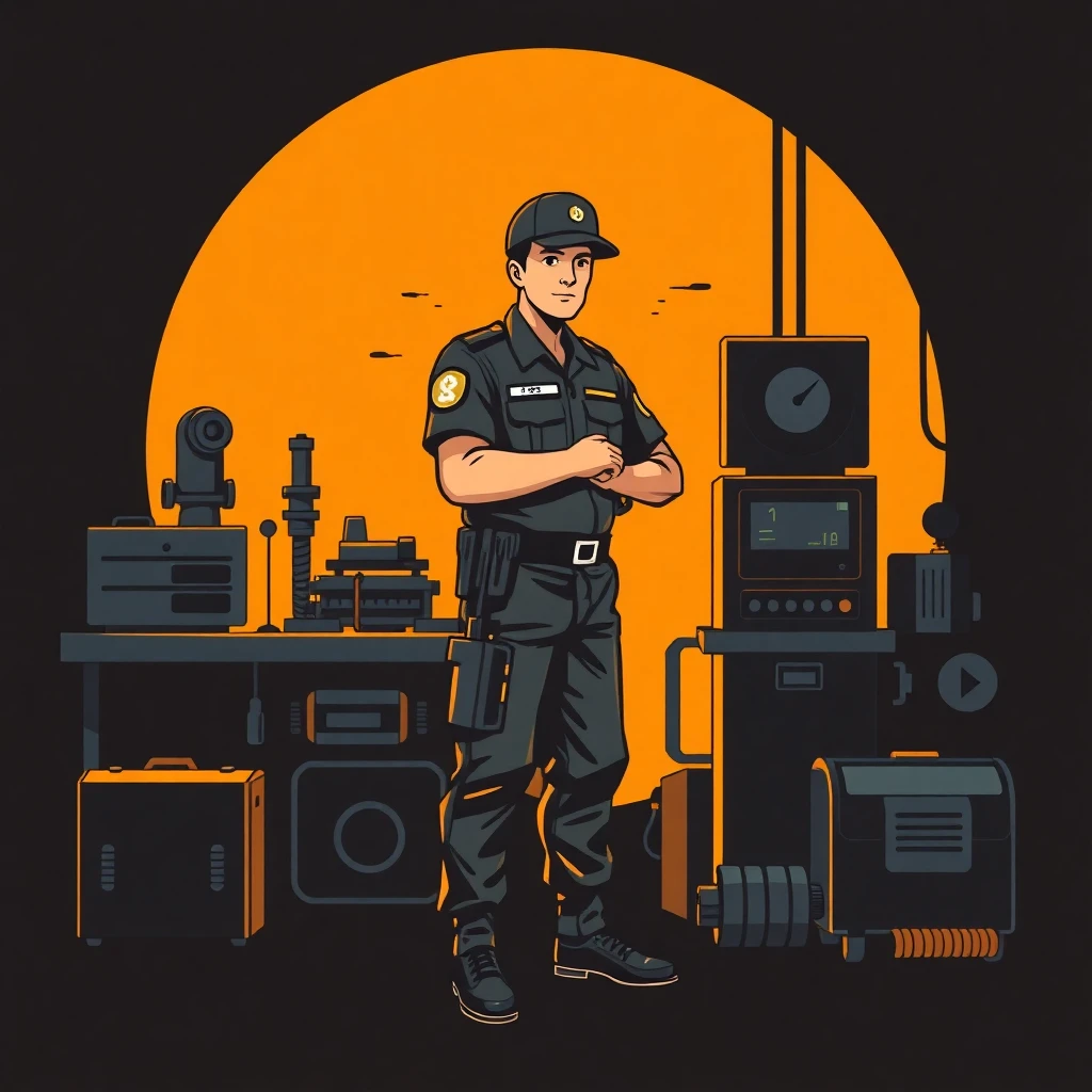 Oficial de seguridad militar en acción