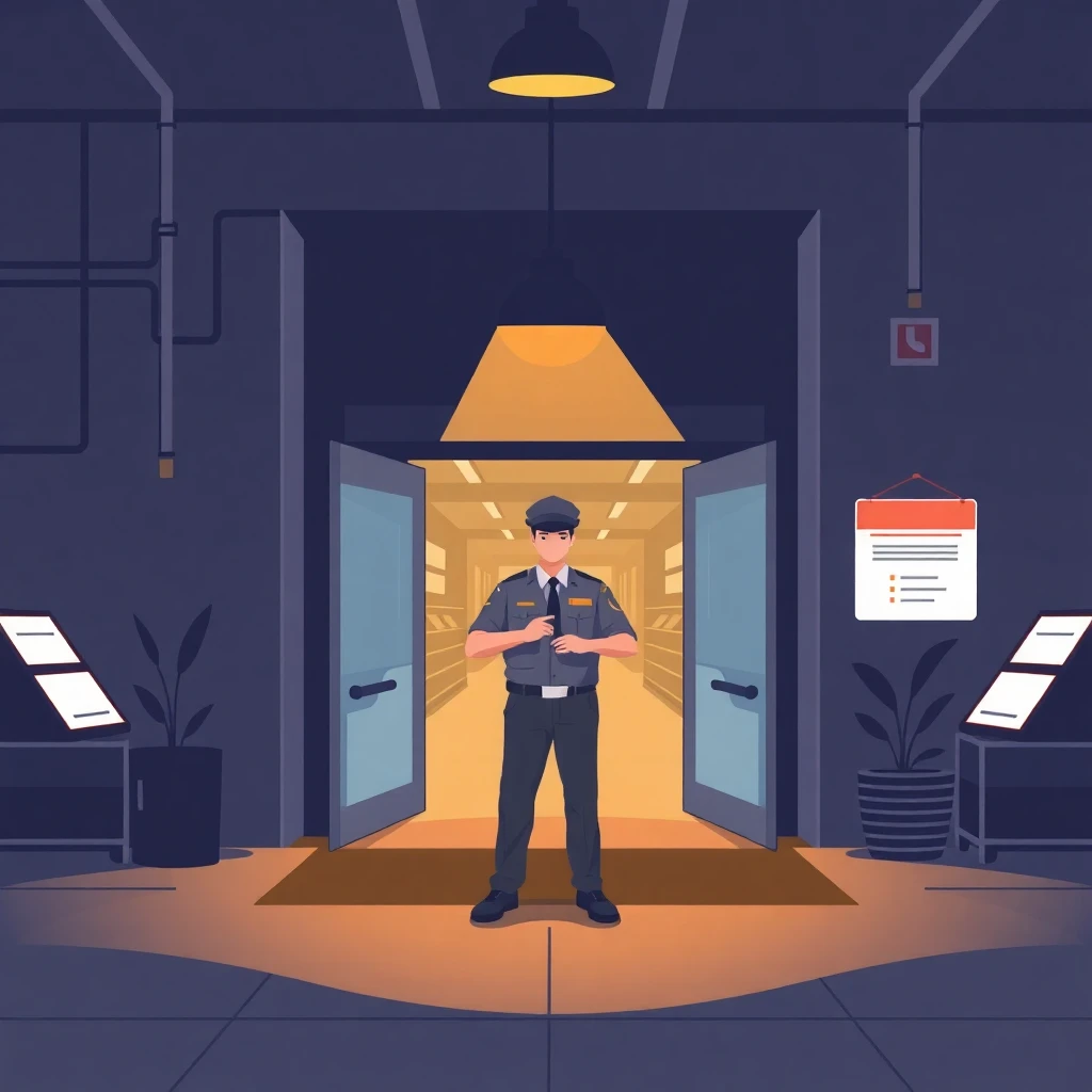 Oficial de seguridad en un centro comercial