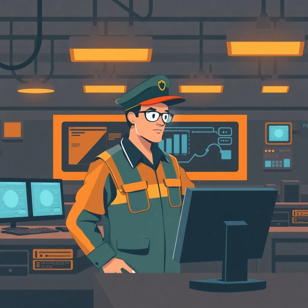 Guardia de seguridad en acción