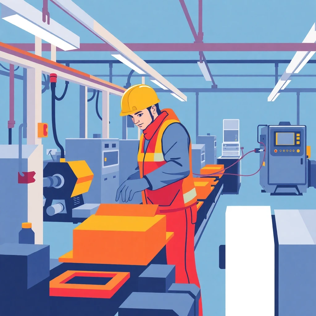 Travailleur sur une chaîne de production