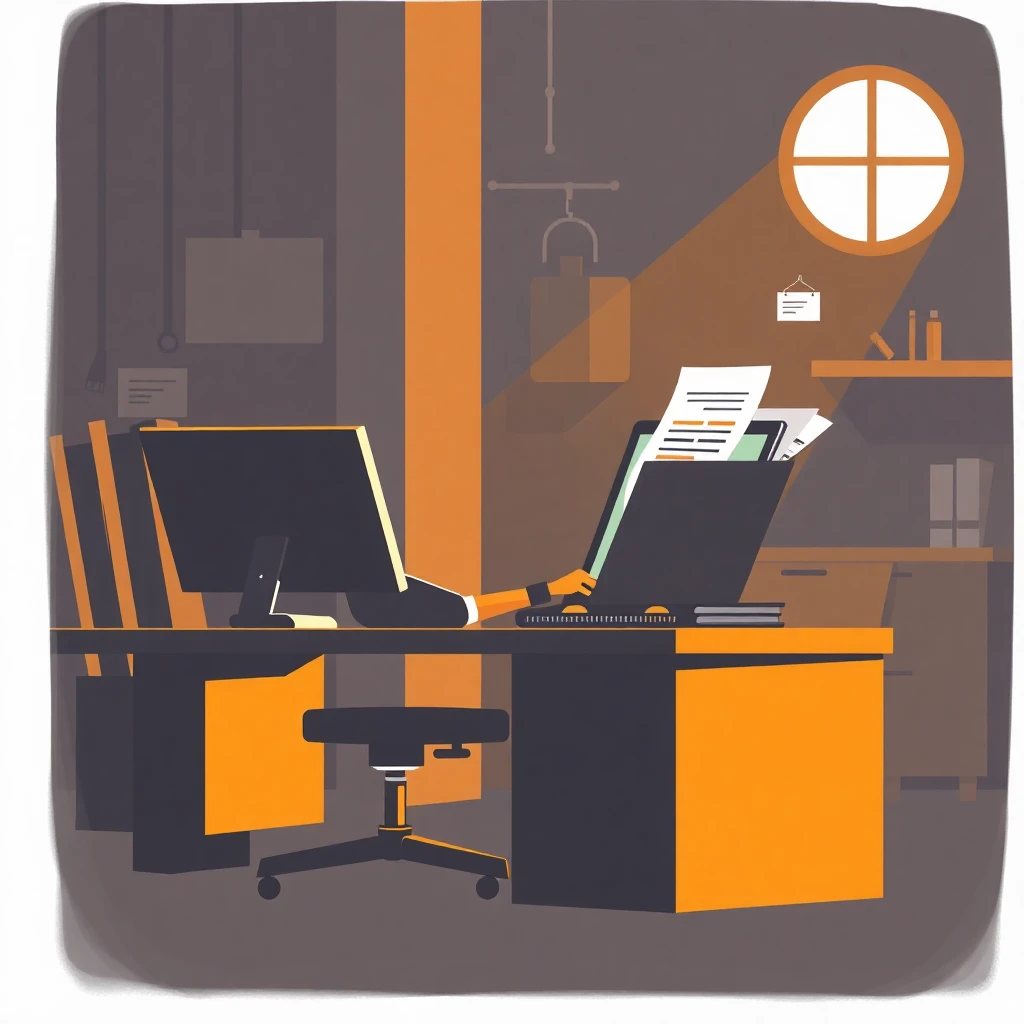Bureau moderne avec ordinateur portable