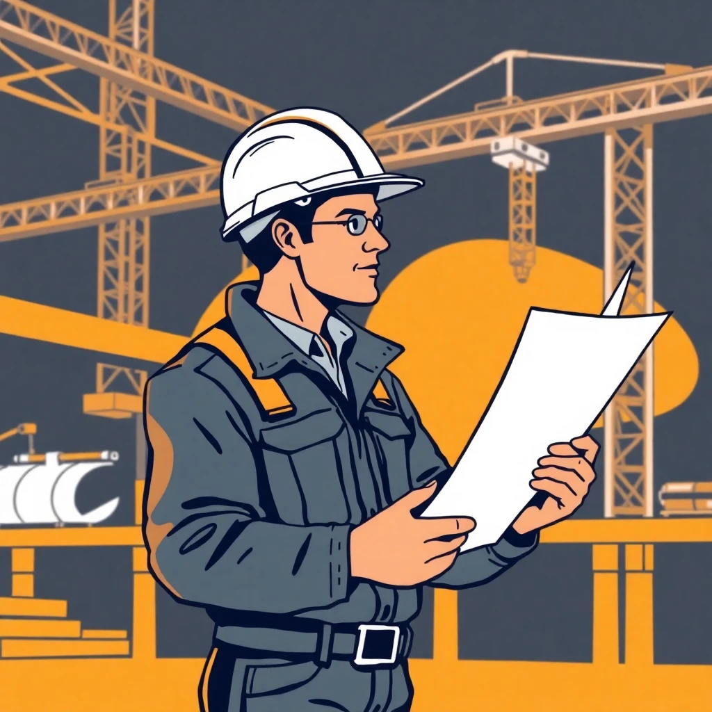 Ouvrier du bâtiment sur un chantier