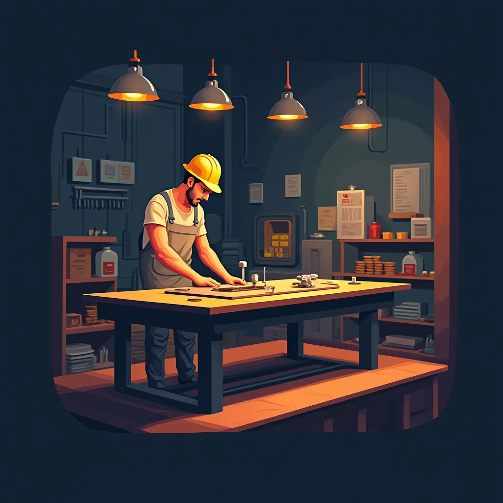 Travailleur sur une ligne d'assemblage