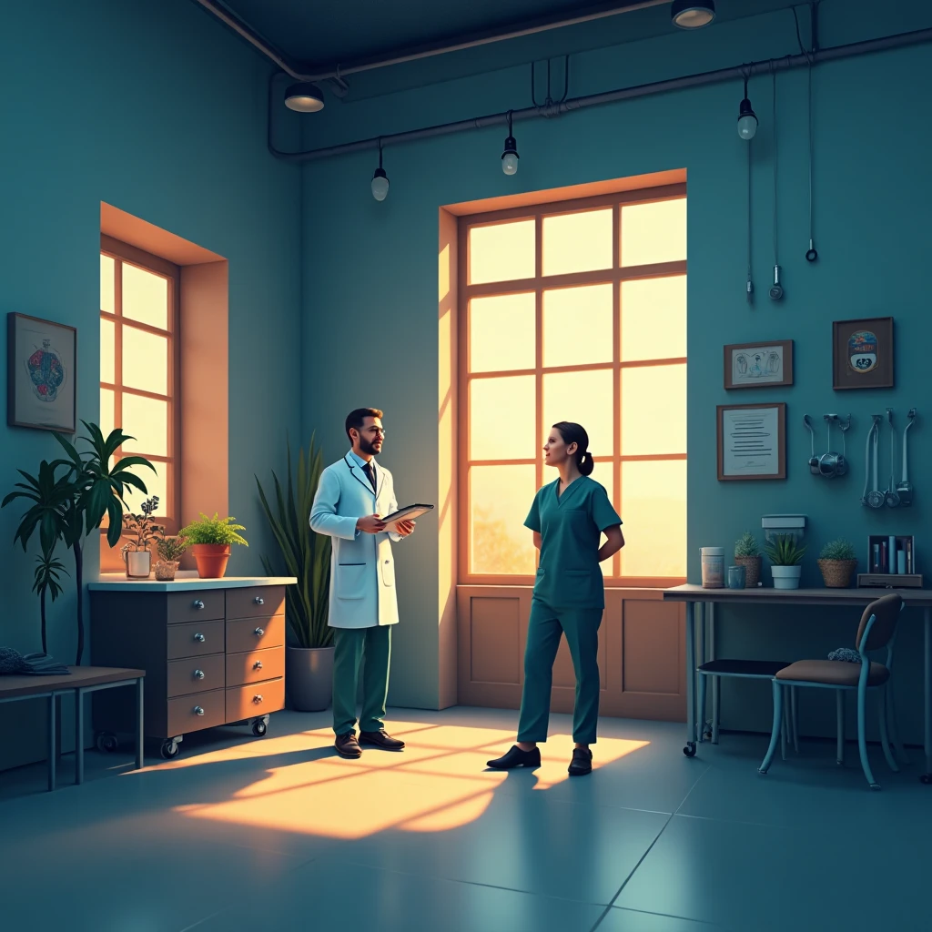 Healthcare professional in a modern hospital